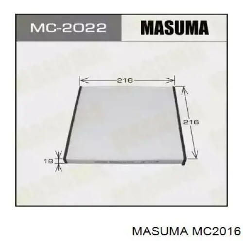 Filtro de habitáculo MC2016 Masuma