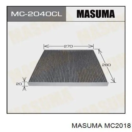 Фильтр салона MC2018 Masuma