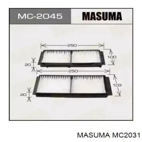 Фильтр воздушный отопителя Masuma MC2031 цена, от 4.06 USD