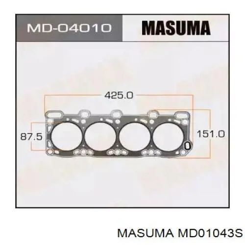 Прокладка головки блока цилиндров (ГБЦ) Masuma MD01043S