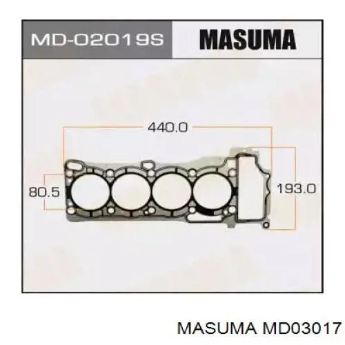MD03017 Masuma Прокладка головки блока