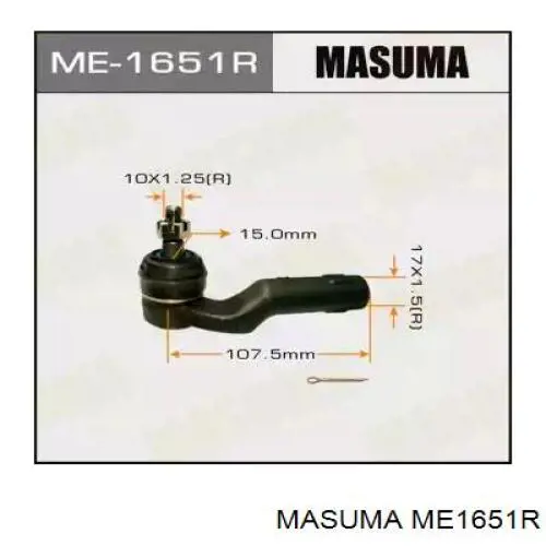 ME1651R Masuma наконечник рулевой тяги внешний