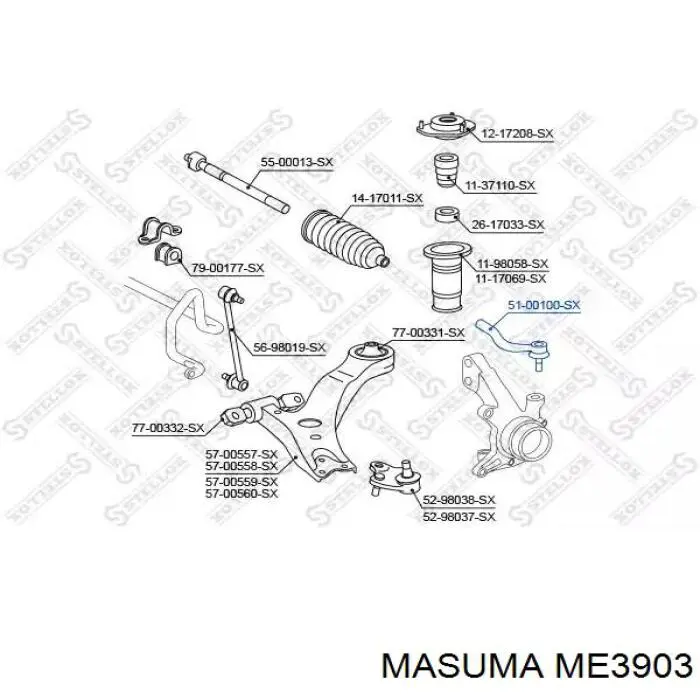 Рулевой наконечник Masuma ME3903 цена, от 18.31 USD