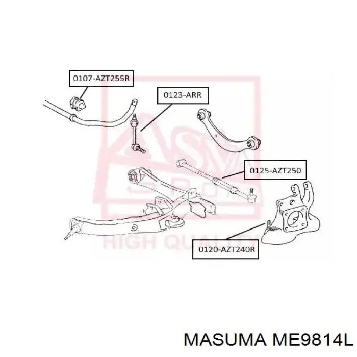 ME9814L Masuma тяга поперечная задней подвески