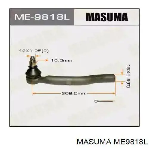 Наконечник рулевой тяги внешний Masuma ME9818L