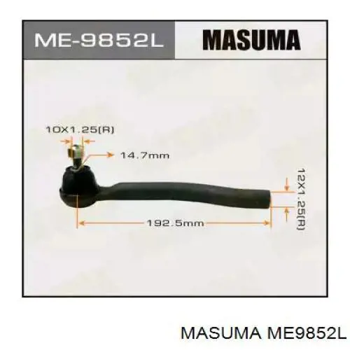 Наконечник рулевой тяги внешний Masuma ME9852L