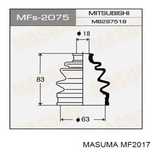 Пыльник ШРУСа наружный MF2017 Masuma