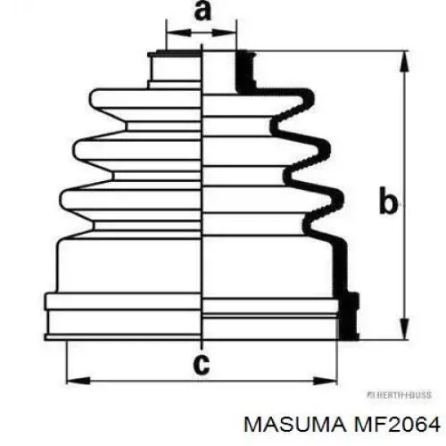 MF2064 Masuma Пыльник ШРУСа передней полуоси внутренний