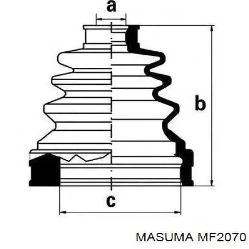 MF2070 Masuma Пыльник ШРУСа передней полуоси внутренний