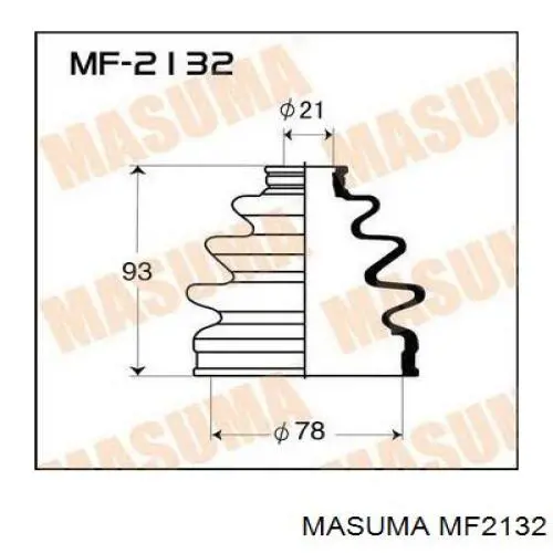 MF2132 Masuma пыльник шруса передней полуоси наружный