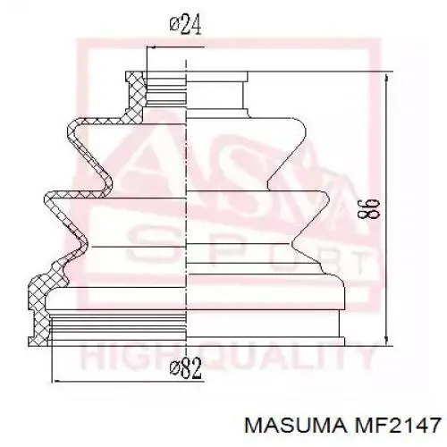 MF2147 Masuma Пыльник ШРУСа передней полуоси внутренний