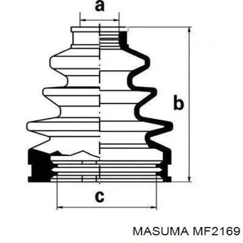 Пыльник шарнира угловых скоростей внутренний передний Masuma MF2169 цена, от 6.51 USD