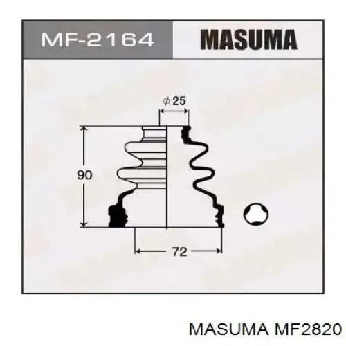 Fuelle, árbol de transmisión delantero interior MF2820 Masuma