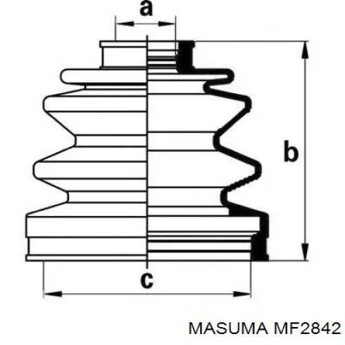 Пыльник ШРУСа наружный правый MF2842 Masuma