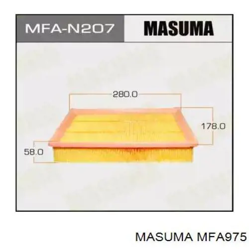 MFA975 Masuma Воздушный фильтр двигателя