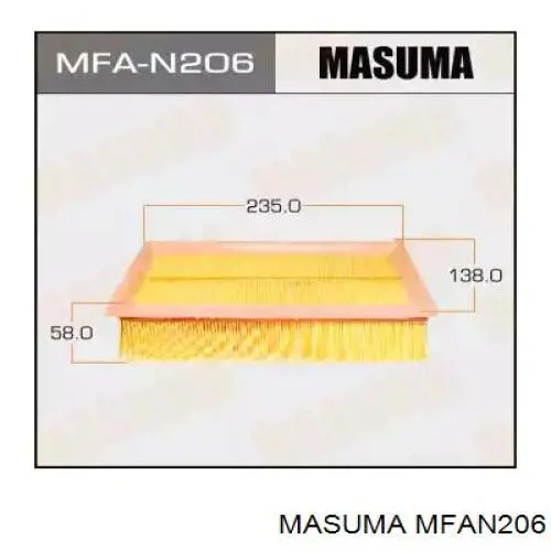 MFAN206 Masuma воздушный фильтр