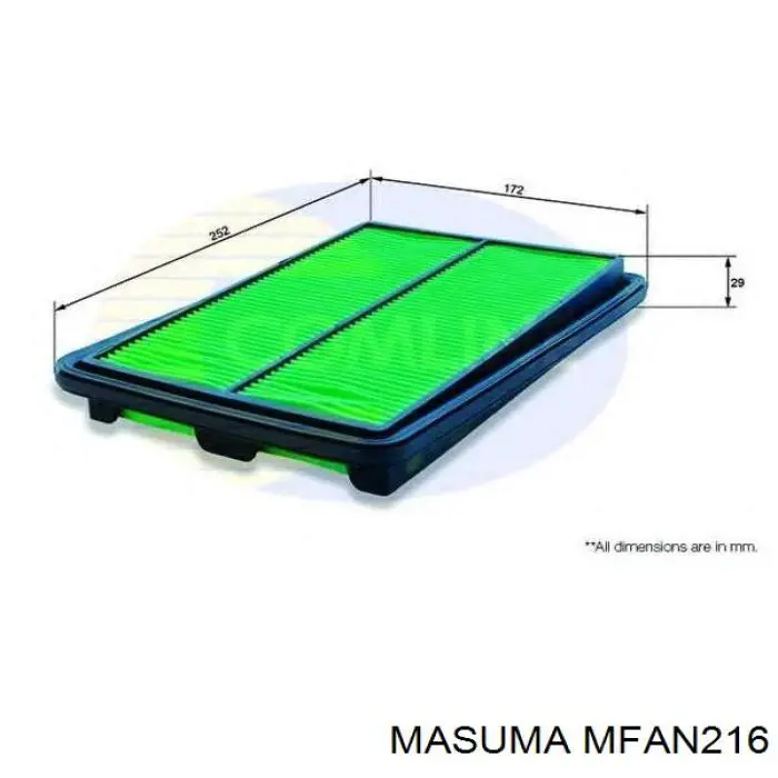 MFAN216 Masuma Воздушный фильтр двигателя