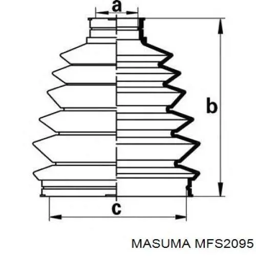 MFS2095 Masuma Пыльник ШРУСа передней полуоси внутренний