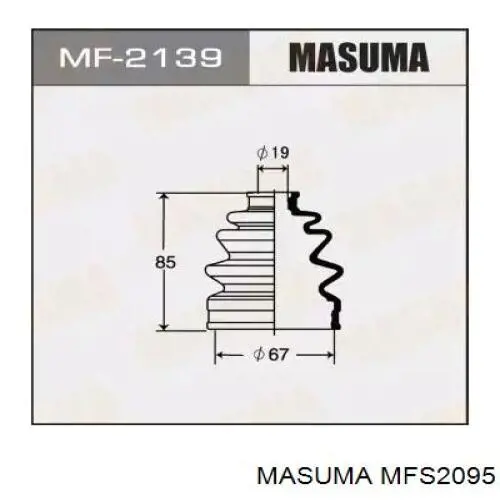 MFS2095 Masuma Пыльник ШРУСа передней полуоси внутренний