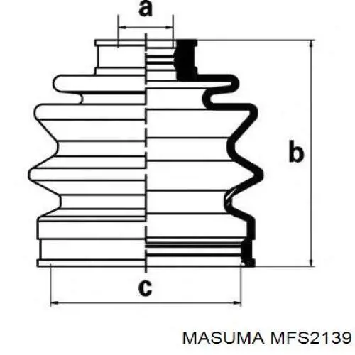 Пыльник ШРУСа задней полуоси наружный MFS2139 Masuma