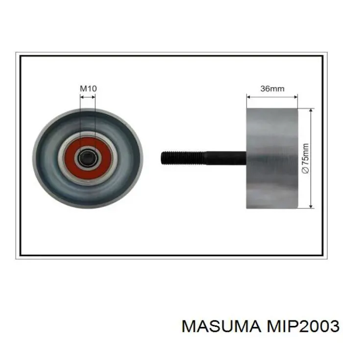 MIP2003 Masuma Ролик приводного ремня, паразитный