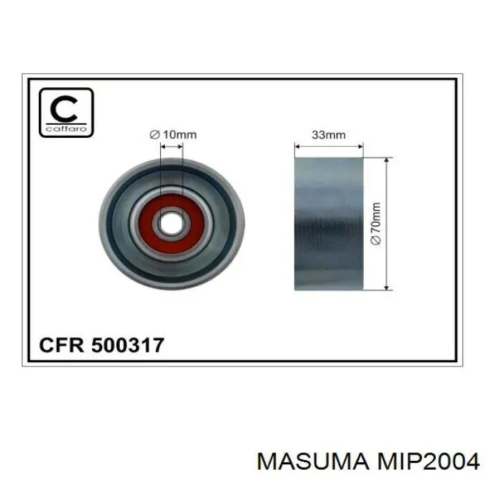 Ролик натягувача приводного ременя MIP2004 Masuma