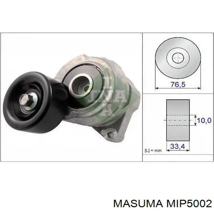 Tensor de correa, correa poli V MIP5002 Masuma