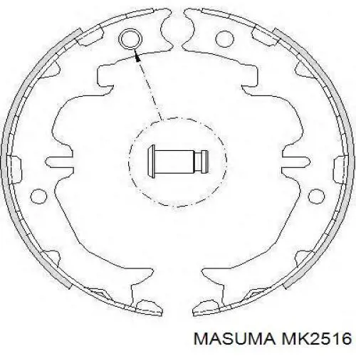 Тормозные колодки стояночного тормоза Masuma MK2516 цена, от 14.41 USD