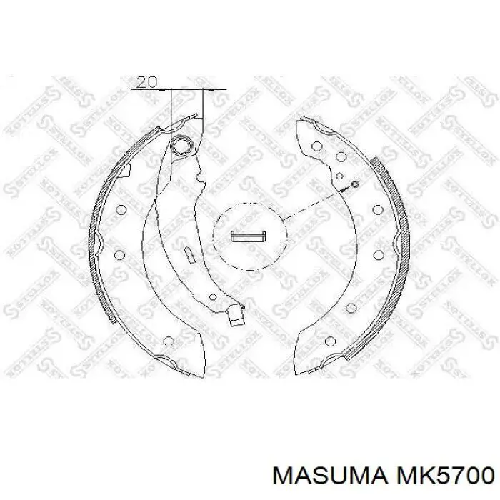 Колодки стояночного тормоза Masuma MK5700