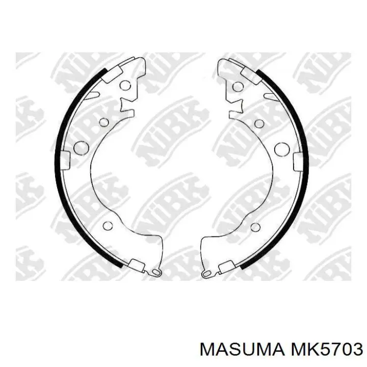 Колодки тормозные задние барабанные Masuma MK5703