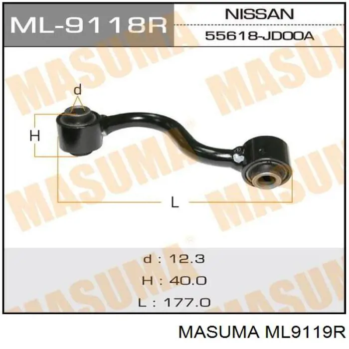 Стойка стабилизатора задняя правая Masuma ML9119R цена, от 11.56 USD