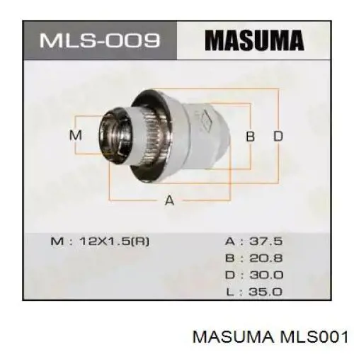 MLS001 Masuma Гайка колеса