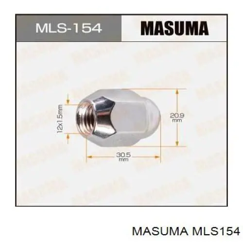 Гайка крепления колеса Masuma MLS154 цена, от 1.90 USD