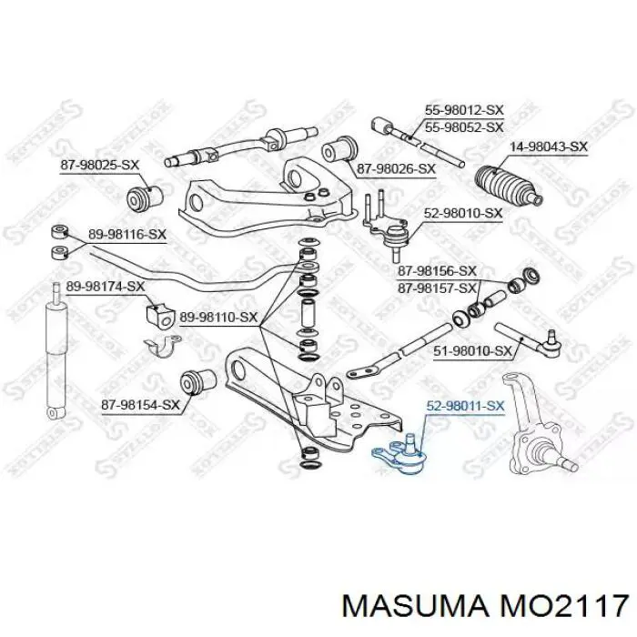 MO2117 Masuma Палец шаровой нижний