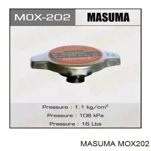 Крышка (пробка) радиатора MASUMA MOX202