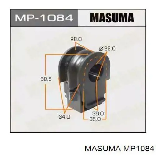 Втулка стабилизатора переднего Masuma MP1084