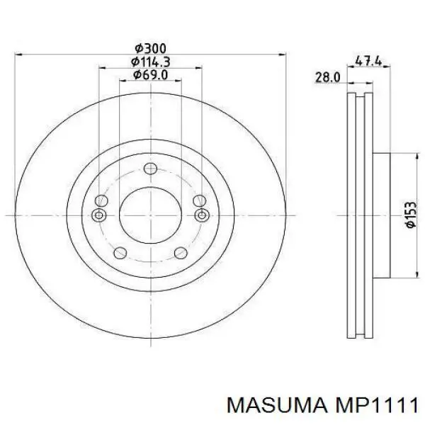 MP1111 Masuma втулка стабилизатора переднего