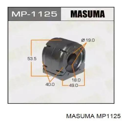 Втулка стабилизатора переднего MASUMA MP1125