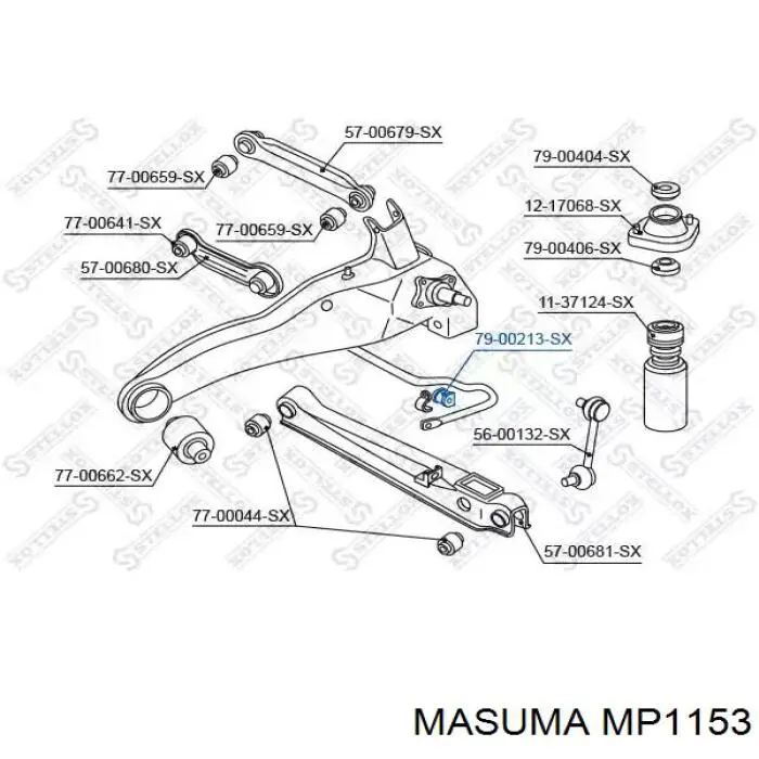 Резинка заднего стабилизатора Masuma MP1153 цена, от 4.42 USD