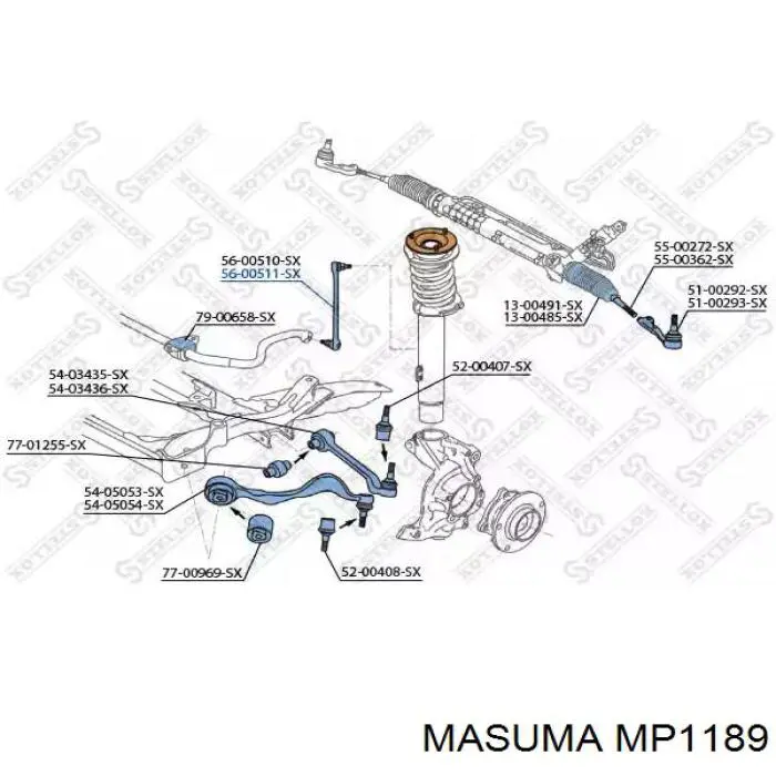 Резинка заднего стабилизатора Masuma MP1189 цена, от 3.53 USD
