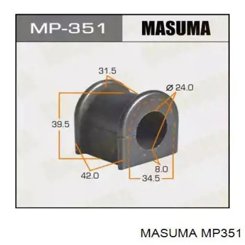 Втулка стабилизатора заднего Masuma MP351