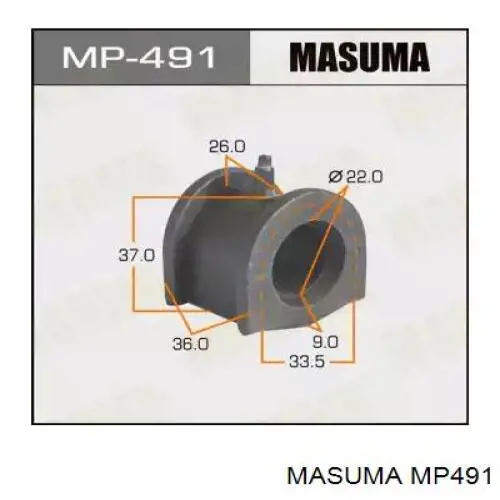 Втулка стабилизатора переднего MASUMA MP491