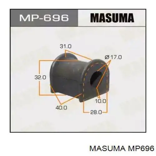 MP696 Masuma втулка стабилизатора переднего