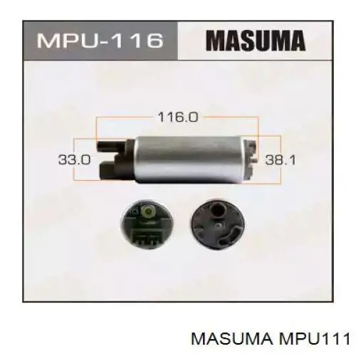 Bomba de combustible eléctrica sumergible MPU111 Masuma