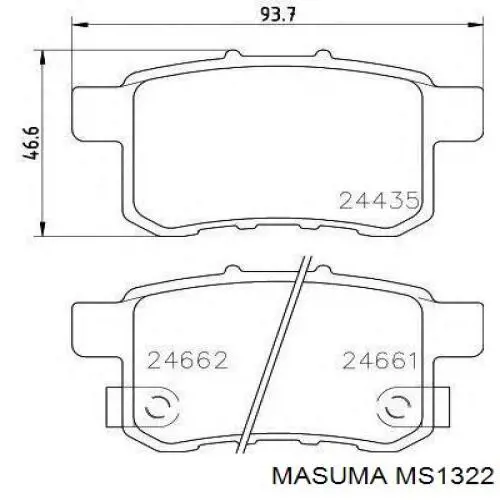 Купить MS1322 Masuma Колодки тормозные