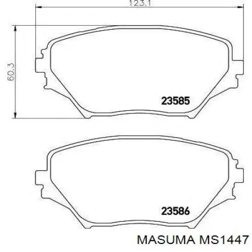 Передние тормозные колодки MS1447 Masuma