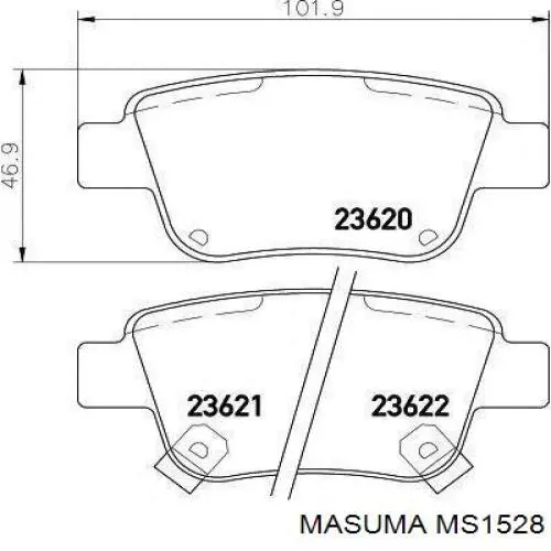 MS1528 Masuma колодки тормозные задние дисковые