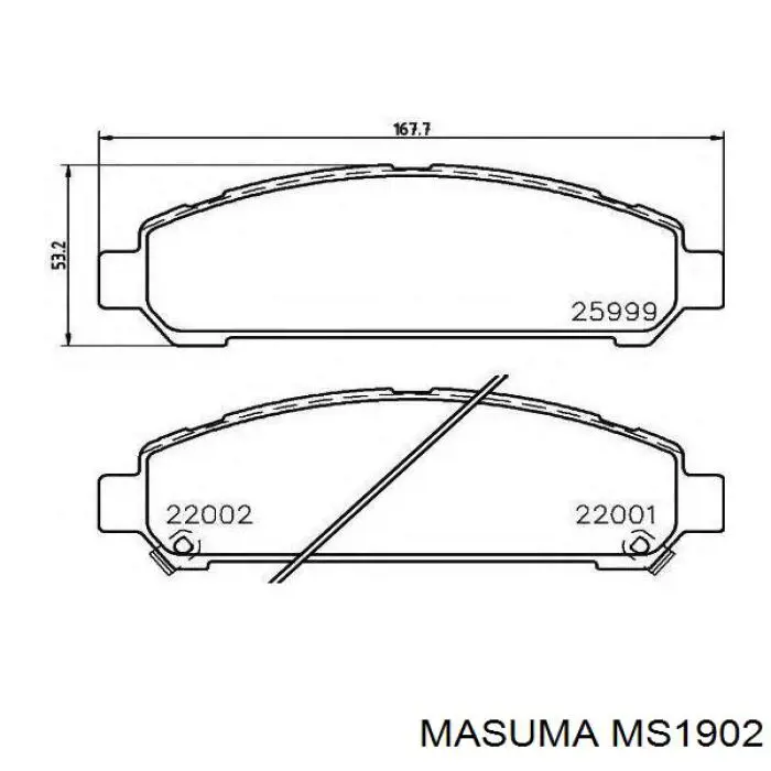 Передние тормозные колодки MS1902 Masuma