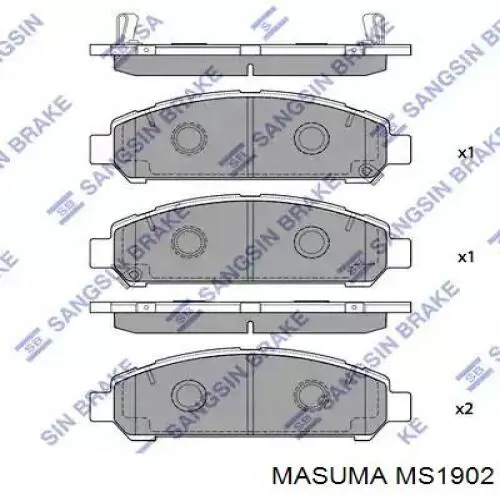 Купить MS1902 Masuma Колодки тормозные