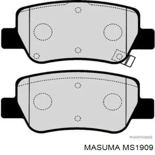 Задние тормозные колодки MS1909 Masuma